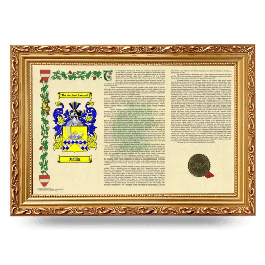 Mellin Armorial Landscape Framed - Gold