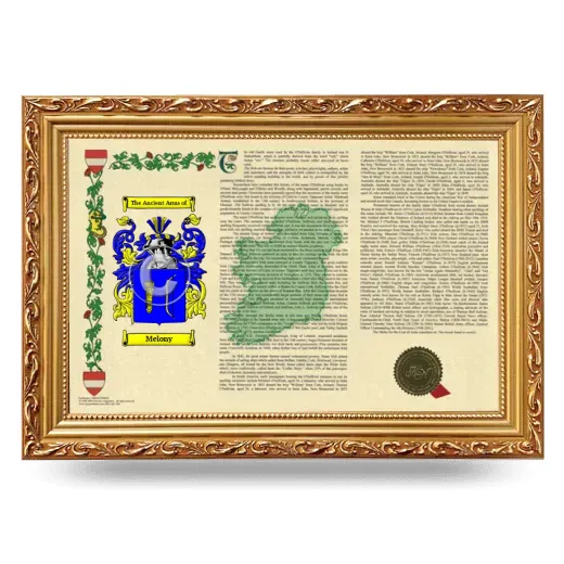 Melony Armorial Landscape Framed - Gold