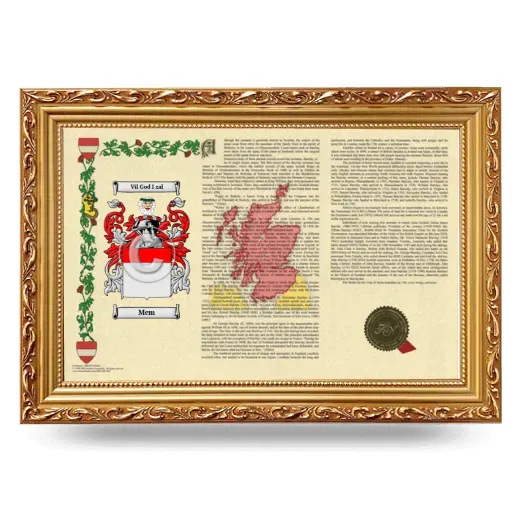 Mem Armorial Landscape Framed - Gold