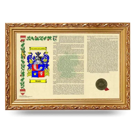 Mende Armorial Landscape Framed - Gold
