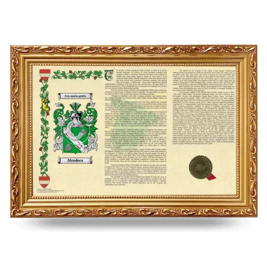 Mendoca Armorial Landscape Framed - Gold