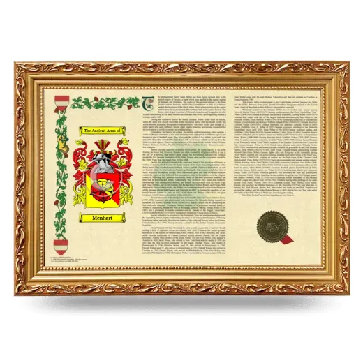 Menhart Armorial Landscape Framed - Gold