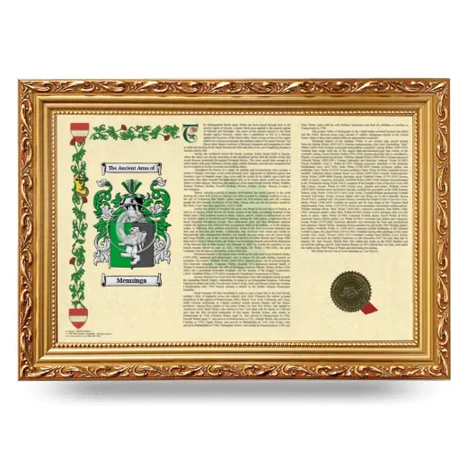 Menninga Armorial Landscape Framed - Gold