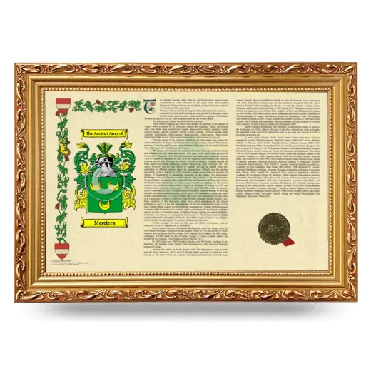 Mercieca Armorial Landscape Framed - Gold