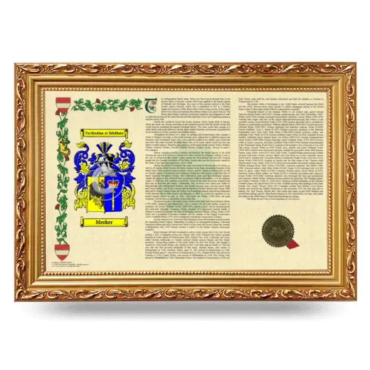 Merker Armorial Landscape Framed - Gold