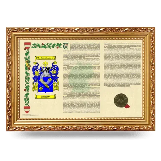 Merkley Armorial Landscape Framed - Gold