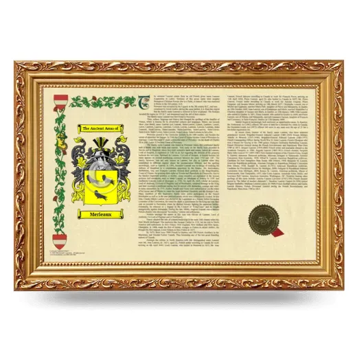 Merleaux Armorial Landscape Framed - Gold