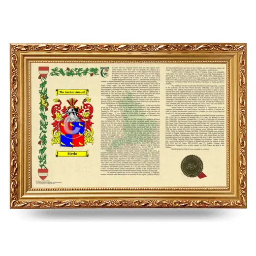 Merlo Armorial Landscape Framed - Gold