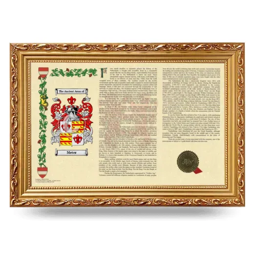 Meter Armorial Landscape Framed - Gold