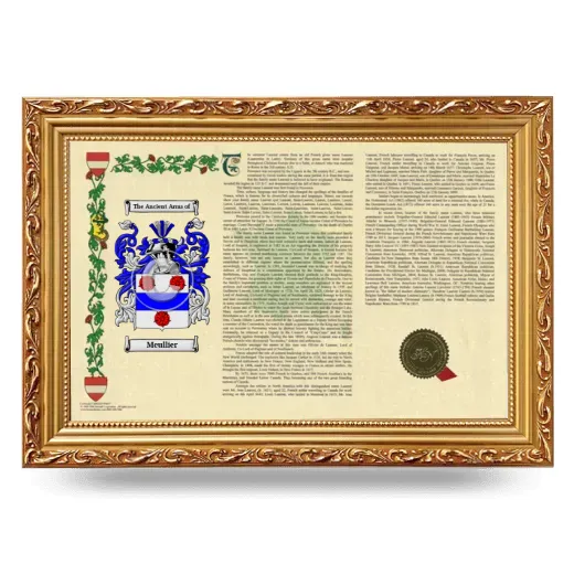 Meullier Armorial Landscape Framed - Gold