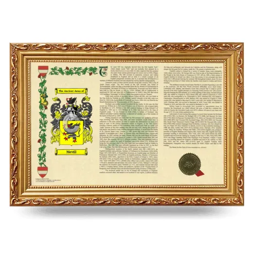 Mevill Armorial Landscape Framed - Gold