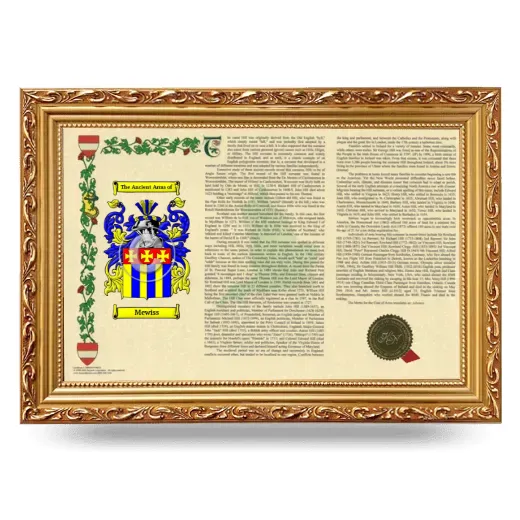 Mewiss Armorial Landscape Framed - Gold
