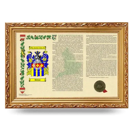 Mewze Armorial Landscape Framed - Gold