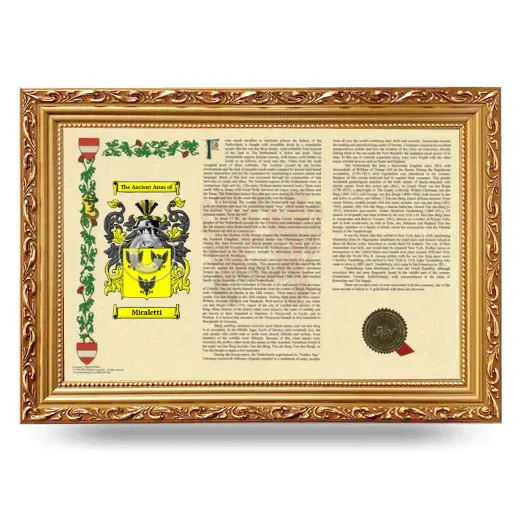 Micaletti Armorial Landscape Framed - Gold