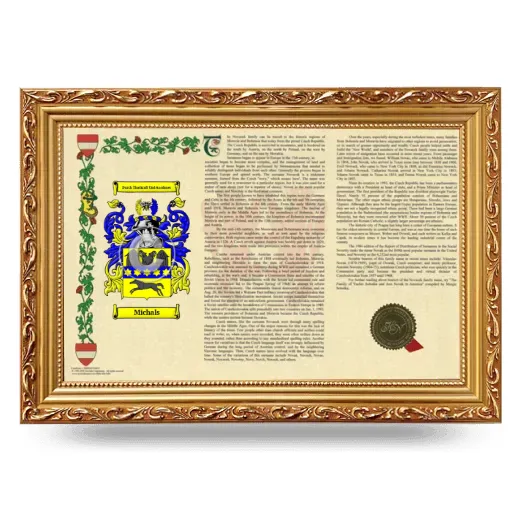 Michals Armorial Landscape Framed - Gold