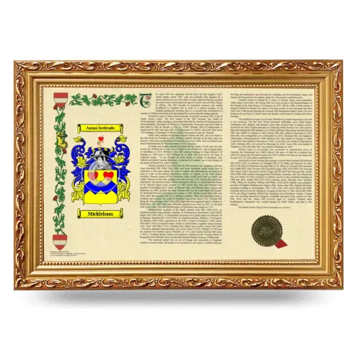 Mickleham Armorial Landscape Framed - Gold