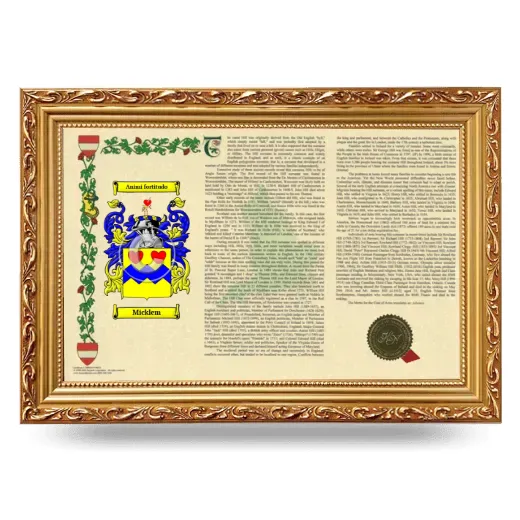 Micklem Armorial Landscape Framed - Gold