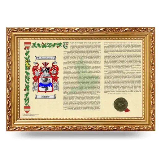 Middler Armorial Landscape Framed - Gold