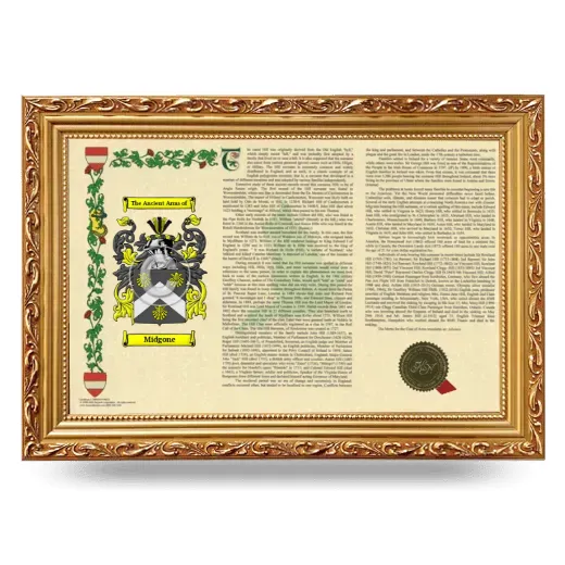 Midgone Armorial Landscape Framed - Gold