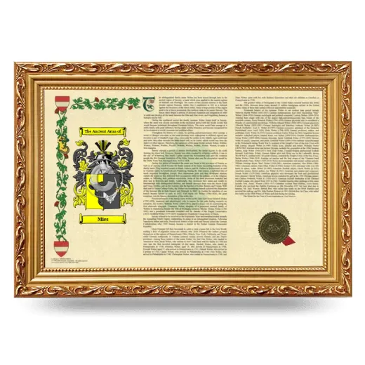 Mies Armorial Landscape Framed - Gold