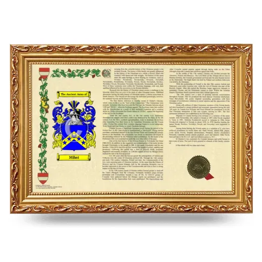 Mihai Armorial Landscape Framed - Gold