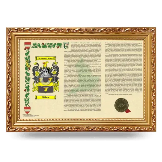 Milhon Armorial Landscape Framed - Gold