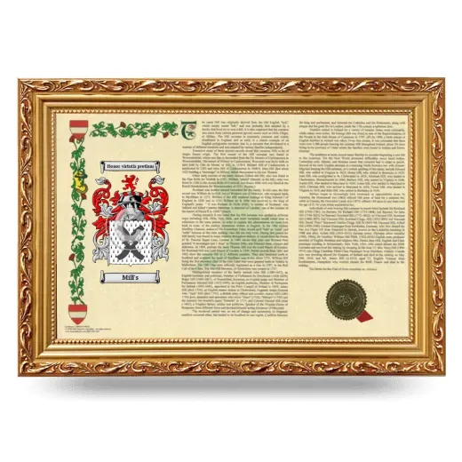 Mill's Armorial Landscape Framed - Gold