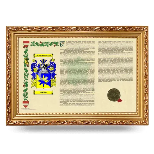 Milliat Armorial Landscape Framed - Gold