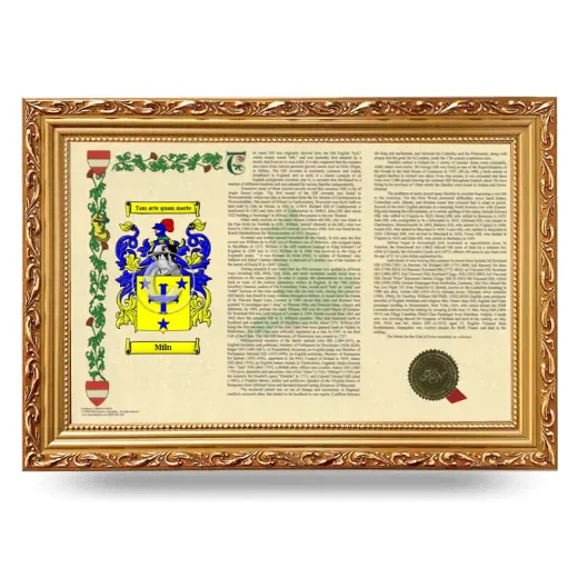 Miln Armorial Landscape Framed - Gold