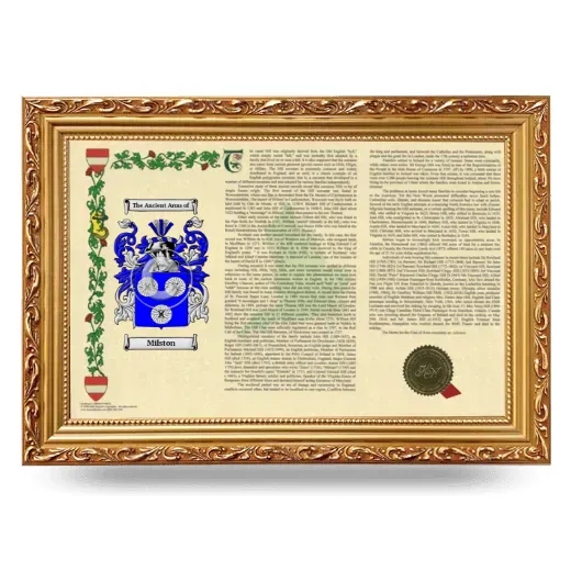 Milston Armorial Landscape Framed - Gold