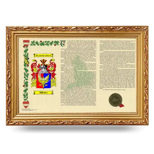 Milton's Armorial Landscape Framed - Gold