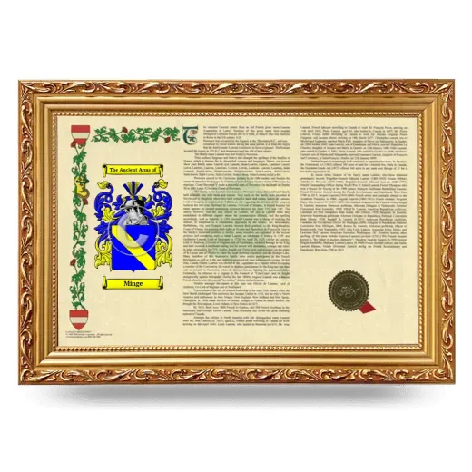 Minge Armorial Landscape Framed - Gold