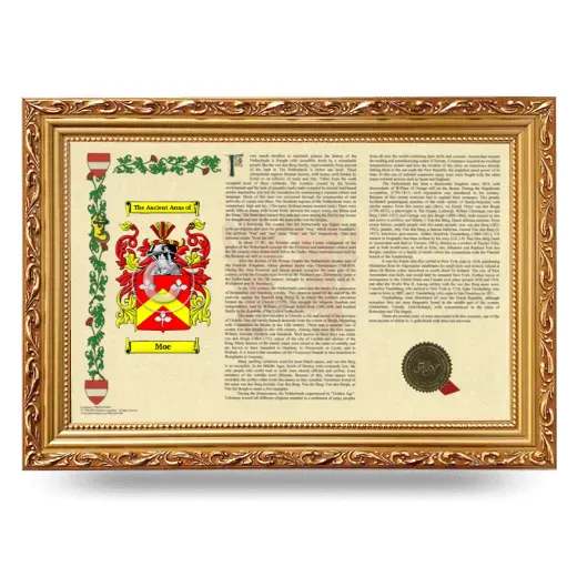 Moe Armorial Landscape Framed - Gold
