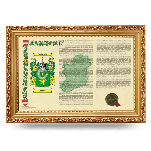 Moire Armorial Landscape Framed - Gold
