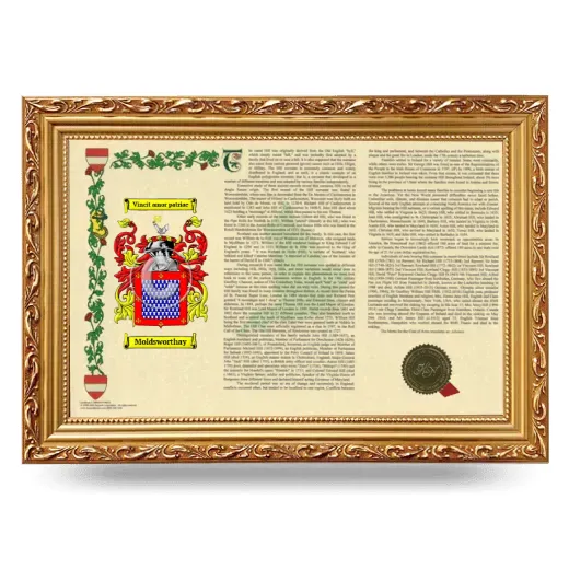 Moldsworthay Armorial Landscape Framed - Gold