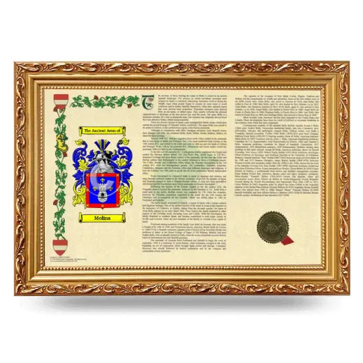 Molina Armorial Landscape Framed - Gold