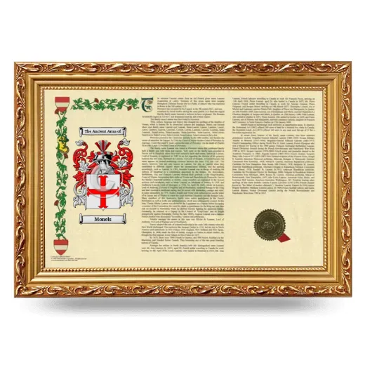 Monels Armorial Landscape Framed - Gold