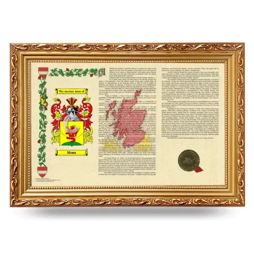 Mons Armorial Landscape Framed - Gold