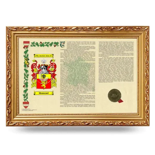 Monscord Armorial Landscape Framed - Gold