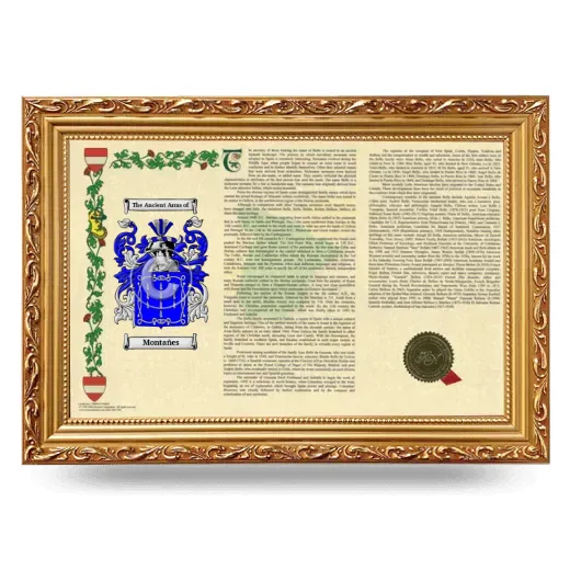 Montañes Armorial Landscape Framed - Gold