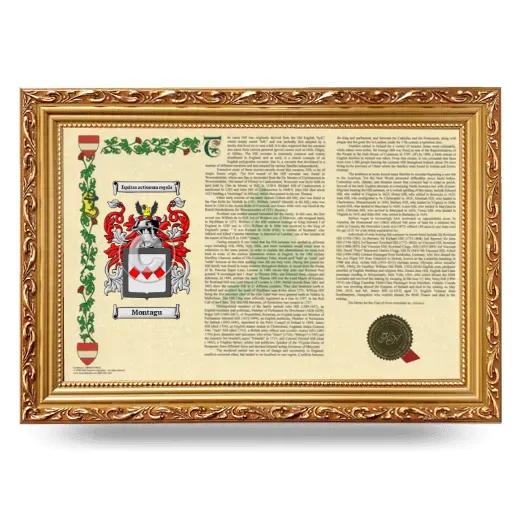 Montagu Armorial Landscape Framed - Gold