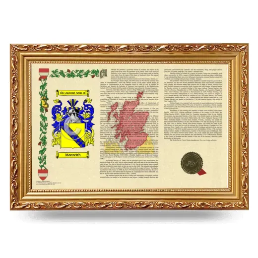 Monteith Armorial Landscape Framed - Gold
