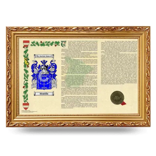 Montilla Armorial Landscape Framed - Gold