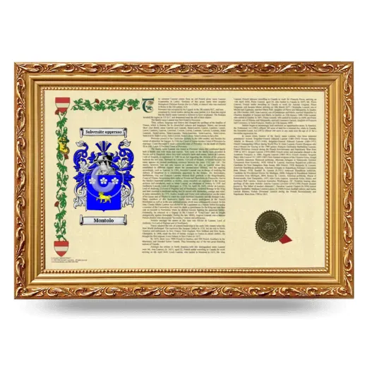 Montolo Armorial Landscape Framed - Gold