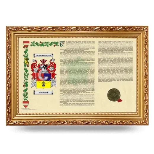 Montreuil Armorial Landscape Framed - Gold