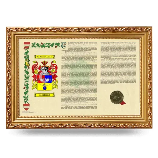Montrond Armorial Landscape Framed - Gold
