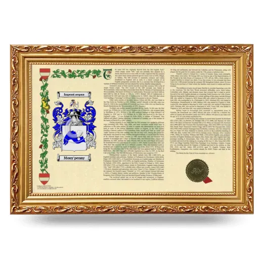 Mony'penny Armorial Landscape Framed - Gold