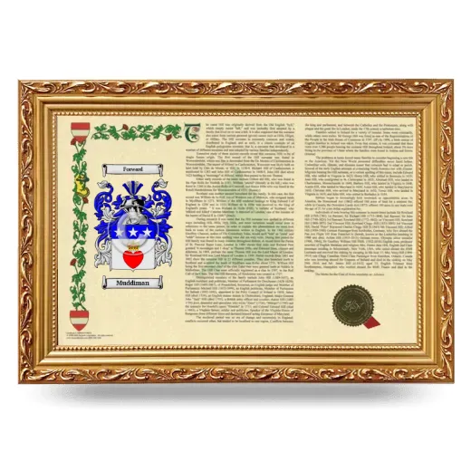 Muddiman Armorial Landscape Framed - Gold
