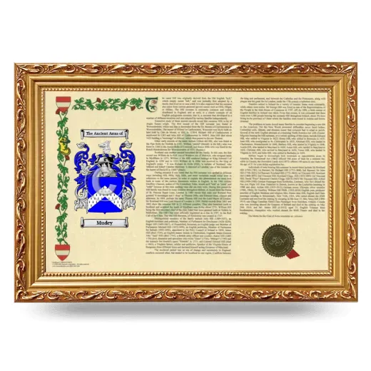 Mudey Armorial Landscape Framed - Gold