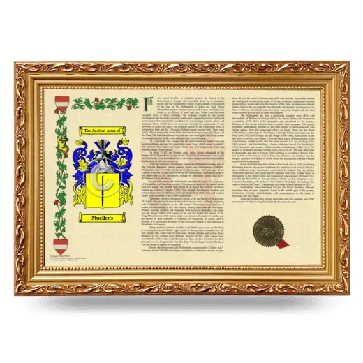 Mueller's Armorial Landscape Framed - Gold